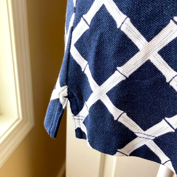 Brooks Brothers Women’s Polo Shirt Navy Blue & White Bamboo Pattern Size M - Picture 5 of 10
